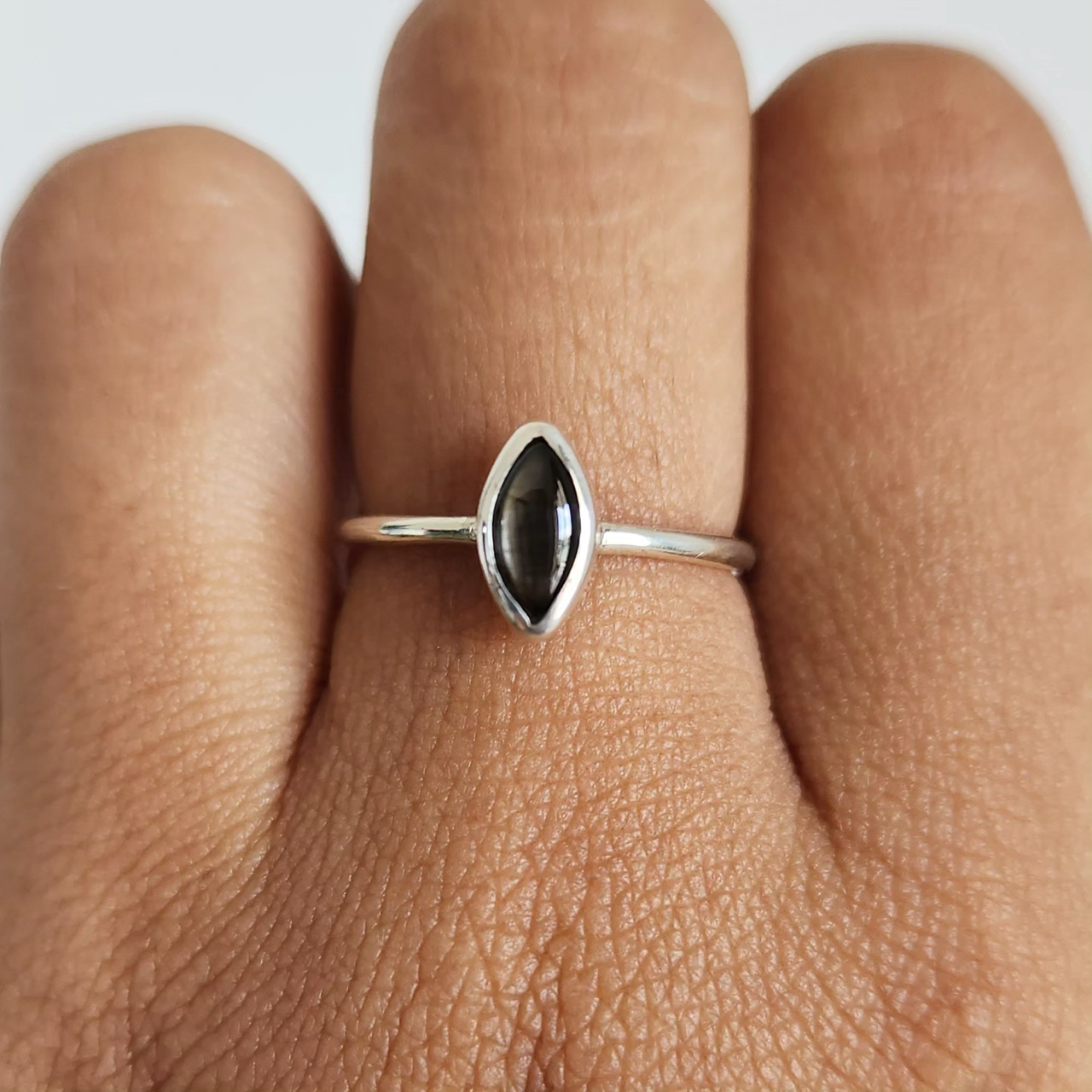 Ardhani Ring Bali Silver 925 Black Sapphire Stone