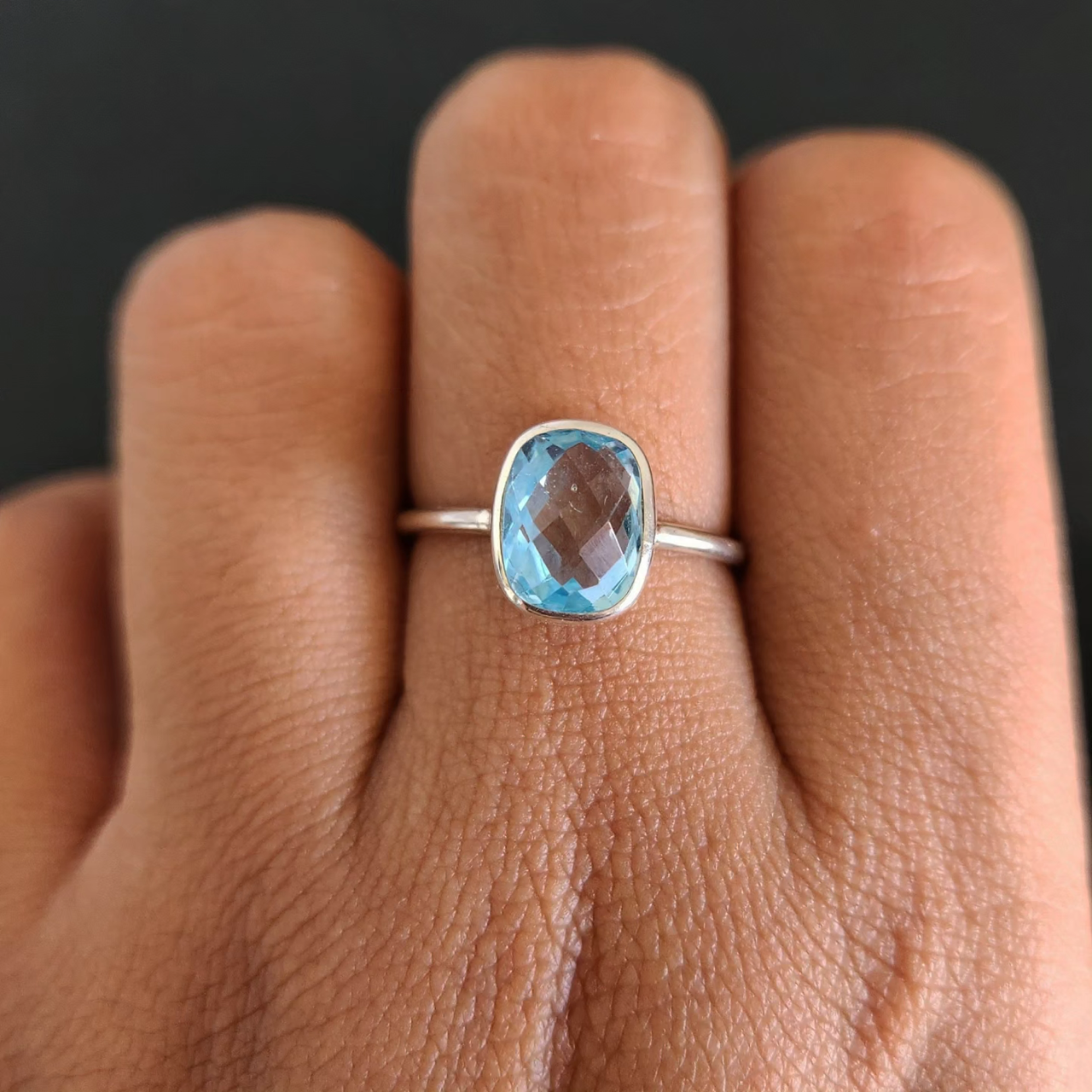 Kompyang Ring Bali Silver 925 Blue Topaz Stone
