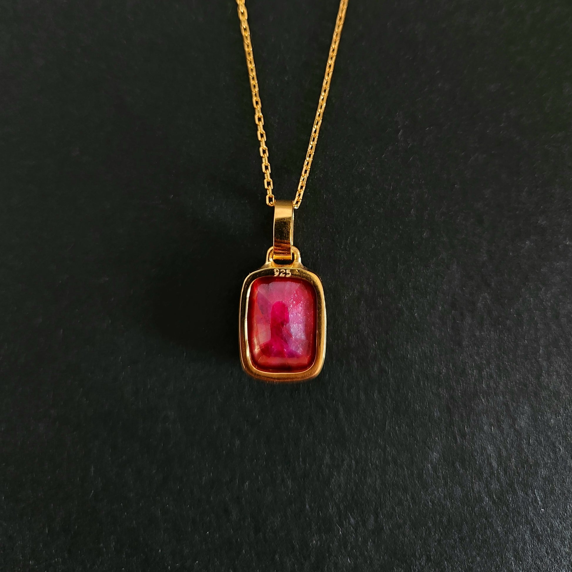 Pecatu Necklace Bali 925 Silver Ruby Stone