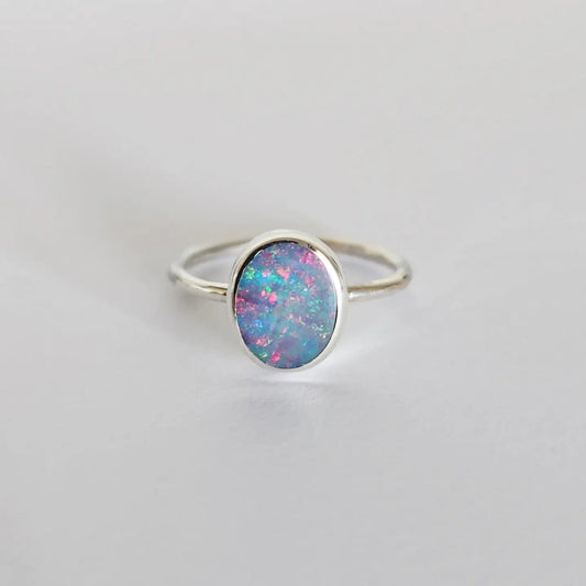 Widuri Ring Bali Silver 925 Doublet Australian Opal Stone