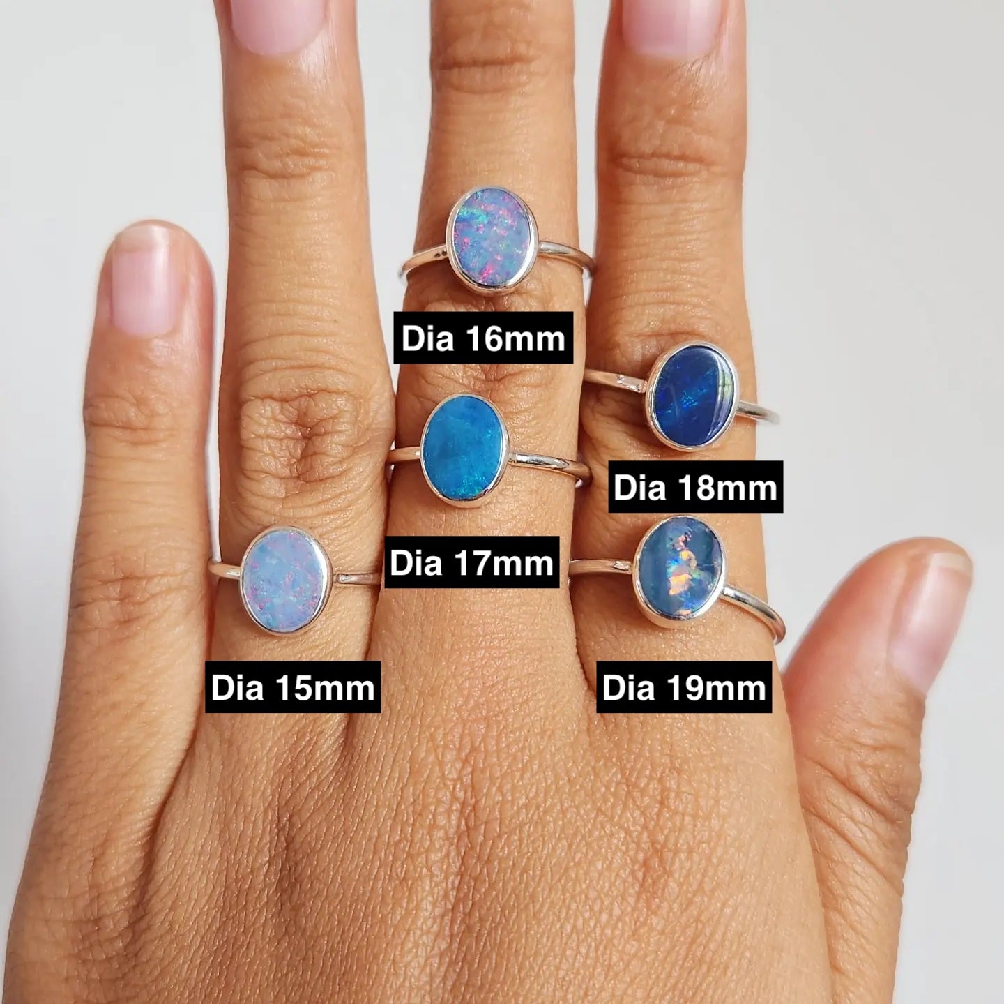 Widuri Ring Bali Silver 925 Doublet Australian Opal Stone