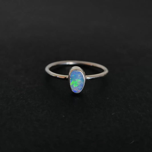 Tukad Yeh Ring Bali Silver 925 Doublet Australian Opal Stone