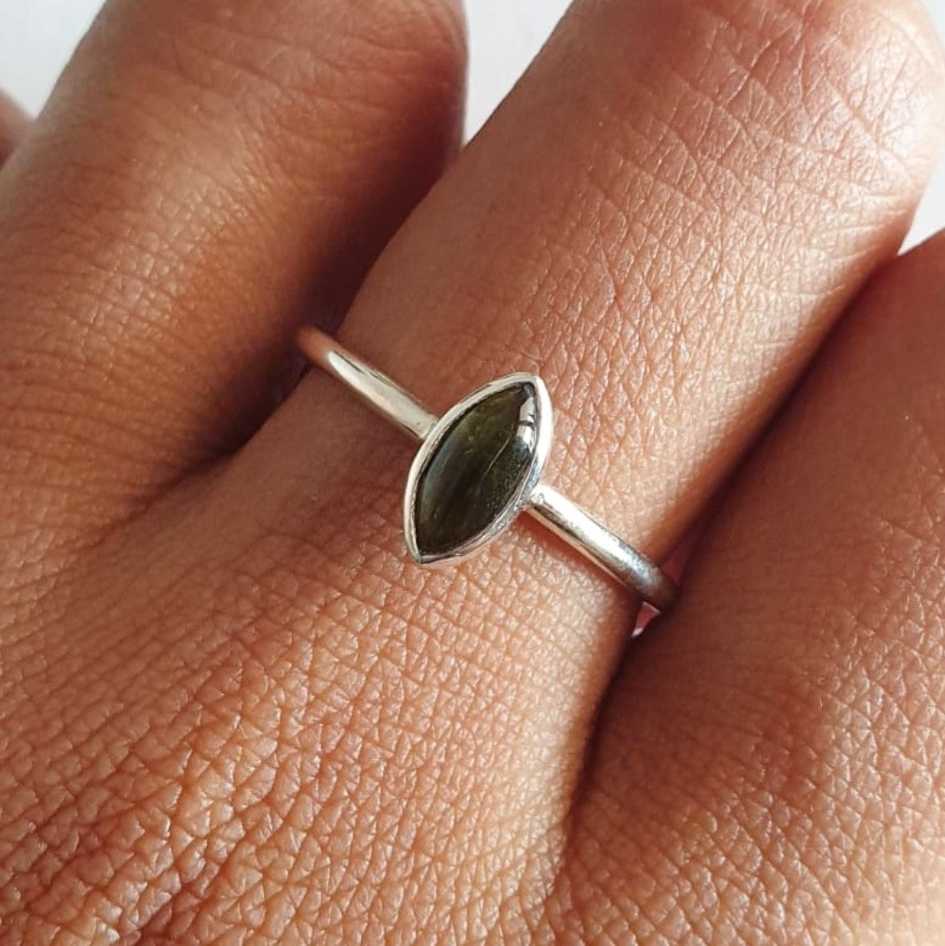Kramat Jati Ring Bali Silver 925 Green Tourmaline Stone