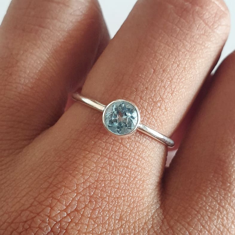 Kuta Ring Bali Silver 925 Blue Topaz Stone