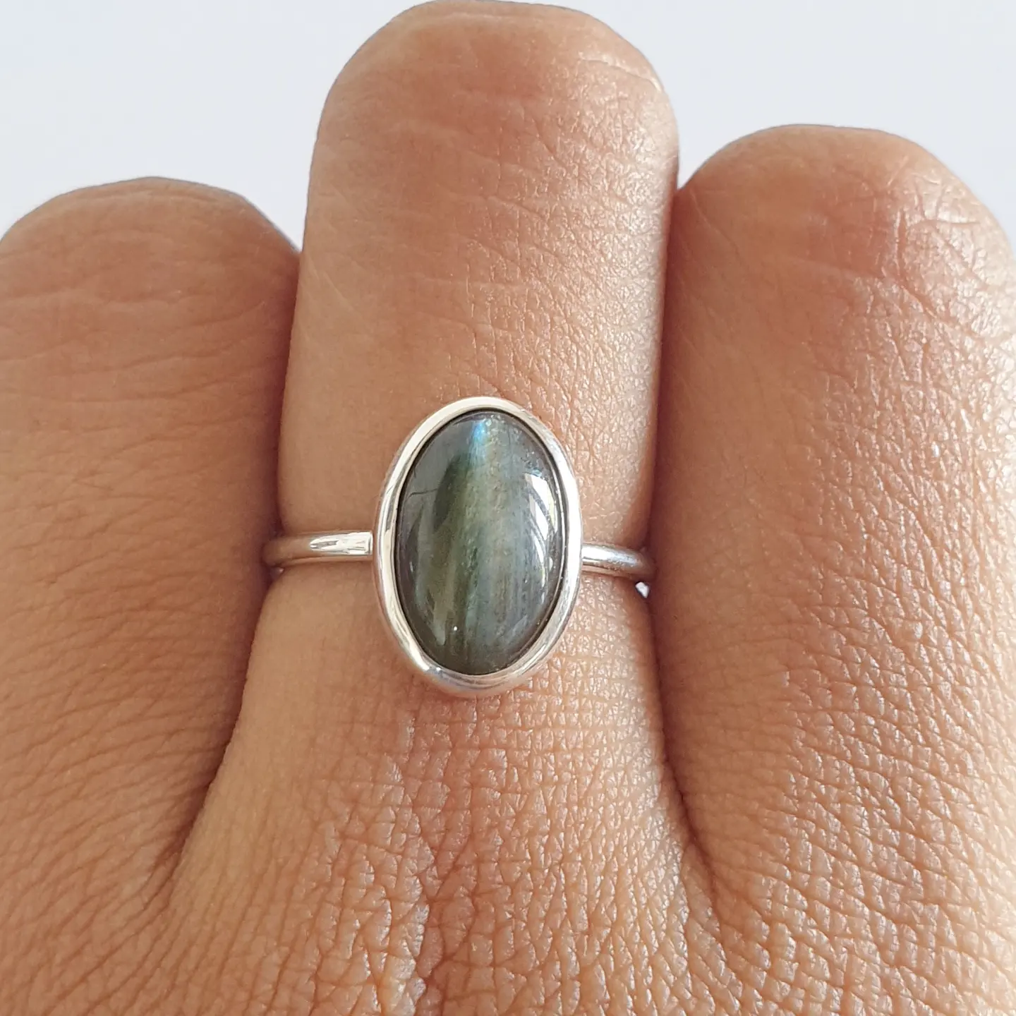 Munduk Ring Bali Silver 925 Labradorite Stone
