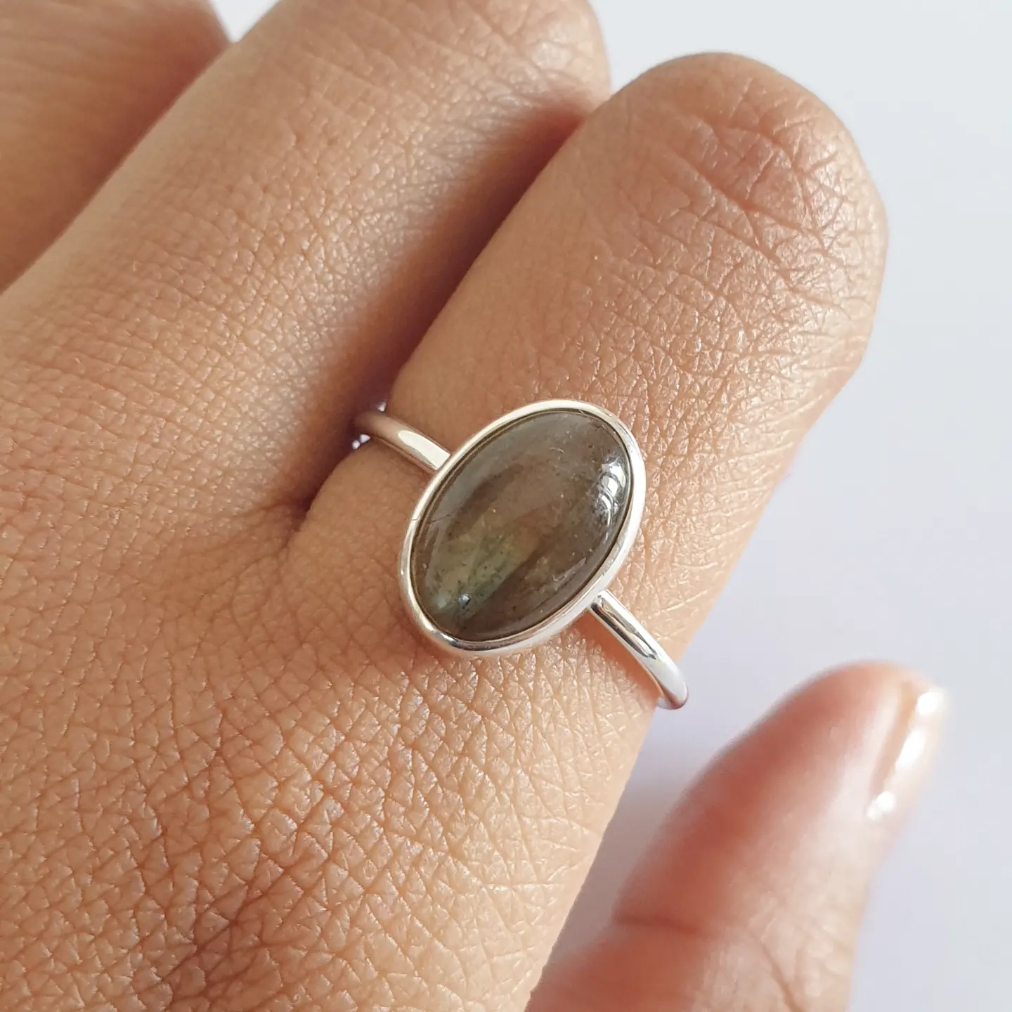 Munduk Ring Bali Silver 925 Labradorite Stone