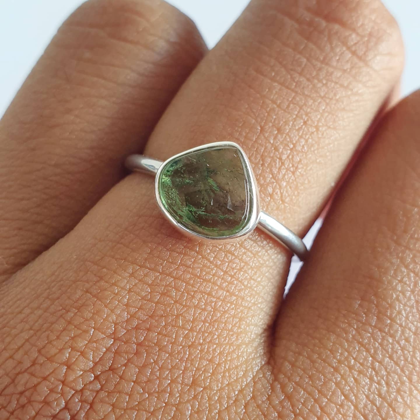 Suter Ring Bali Silver 925 Moldavite Stone