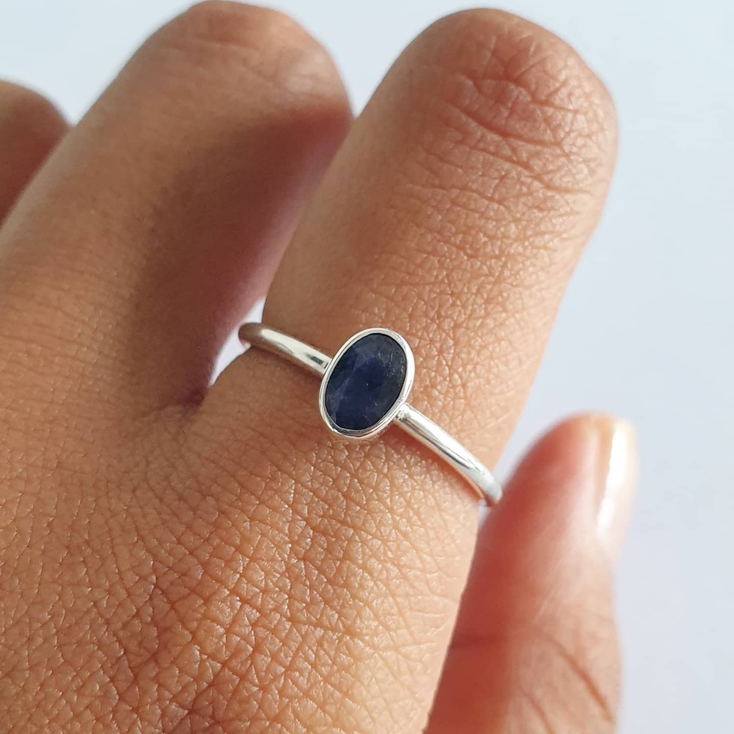 Uliyan Ring Bali Silver 925 Blue Sapphire Stone