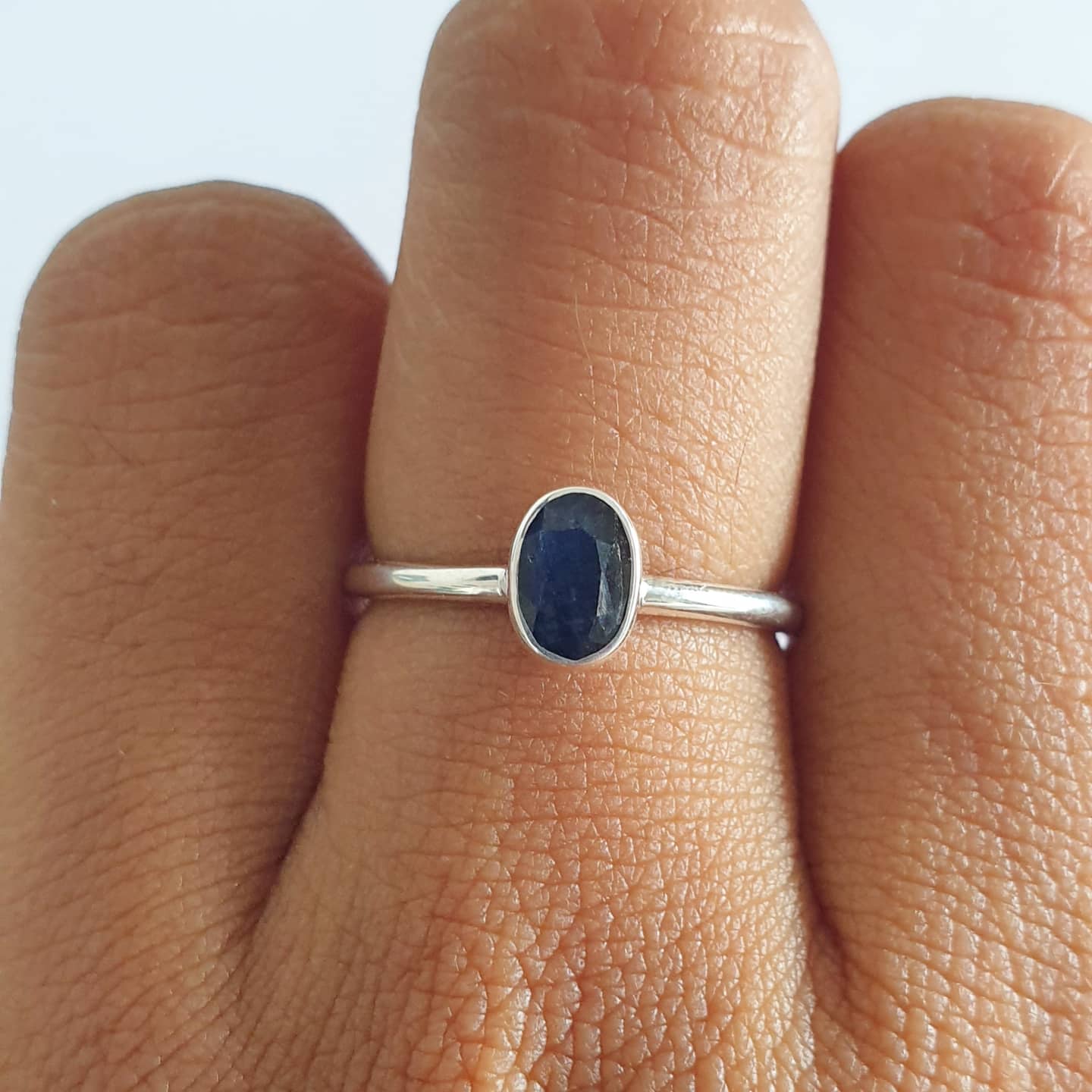 Uliyan Ring Bali Silver 925 Blue Sapphire Stone